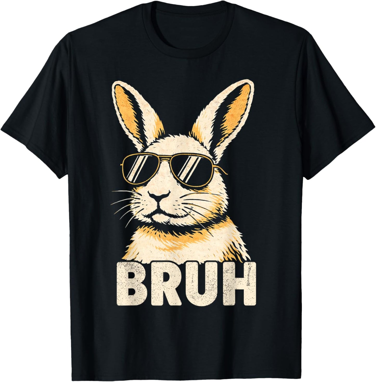 Bruh Bunny Meme Graphic Rabbit Men Kids Boys Bunny T-Shirt - T-Shirt | Black