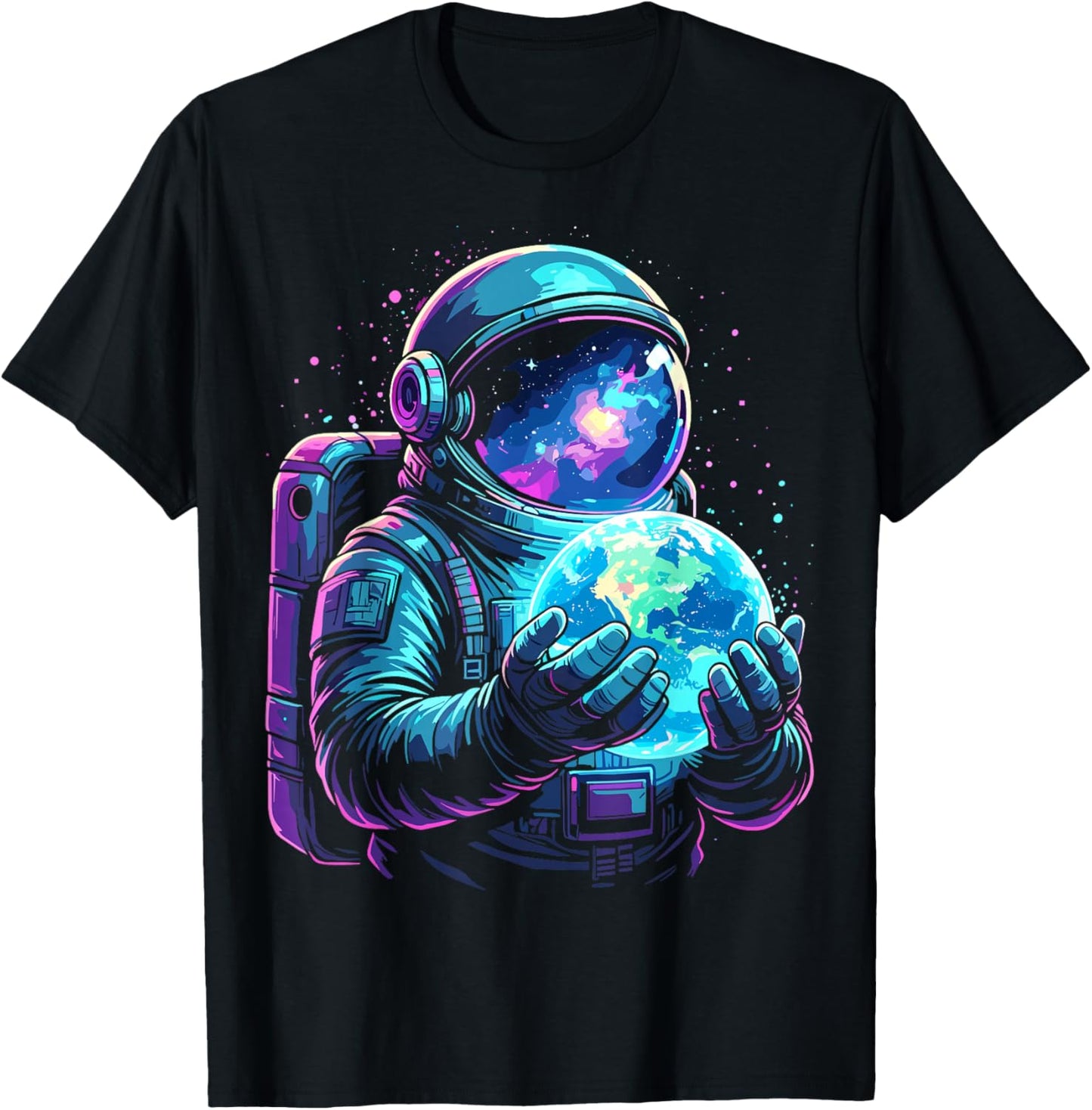 Astronaut Planets Science Space T-Shirt - T-Shirt | Black