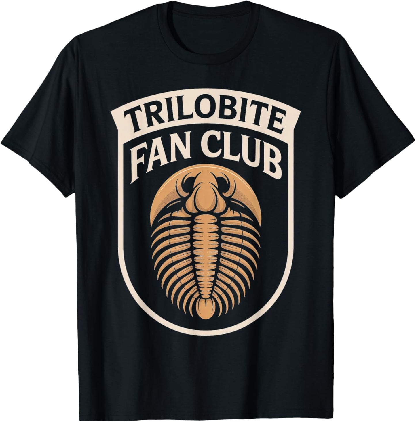Trilobite Enthusiast Vintage Circle Logo Fossil Club Design T-Shirt - T-Shirt | Black