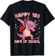 Happy 100 Days is Axolotl Lover 100th Day of School T-Shirt - T-Shirt | Black