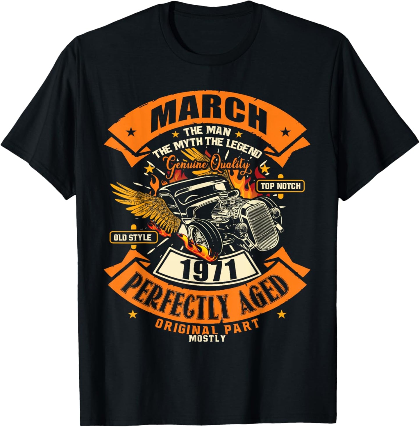 55th Birthday Gift Man Myth Legend March 1971 55 Yrs Old T-Shirt - T-Shirt | Black