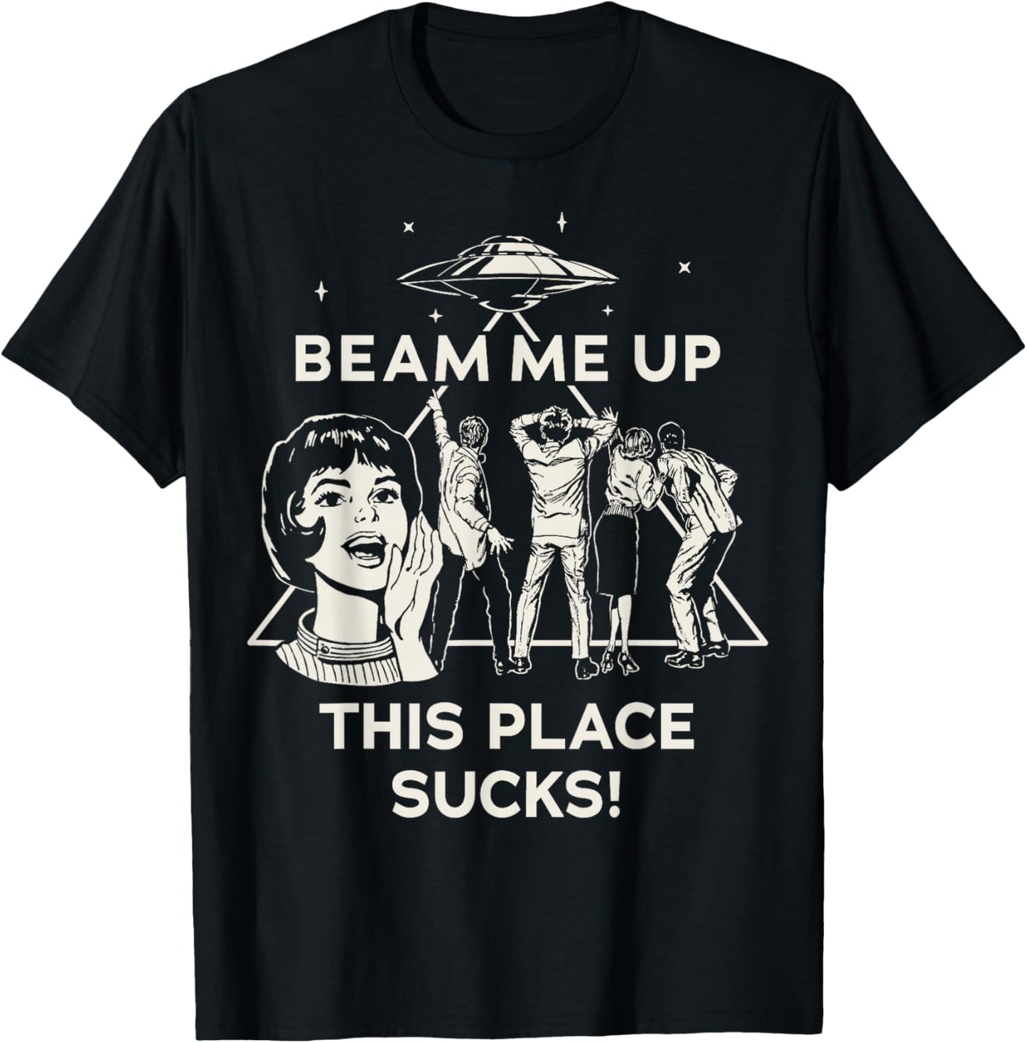 Stranger Things Season 5 Beam Me Up This Place Sucks! T-Shirt - T-Shirt | Black