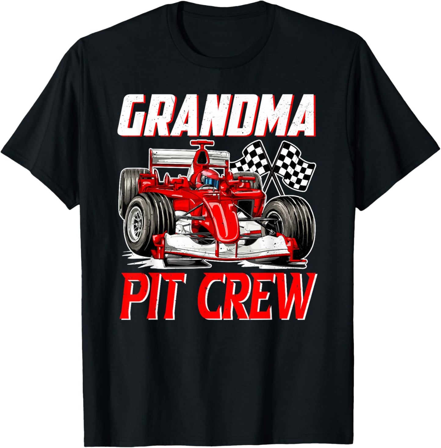 Grandma Pit Crew Racer Racing Family T-Shirt - T-Shirt | Black