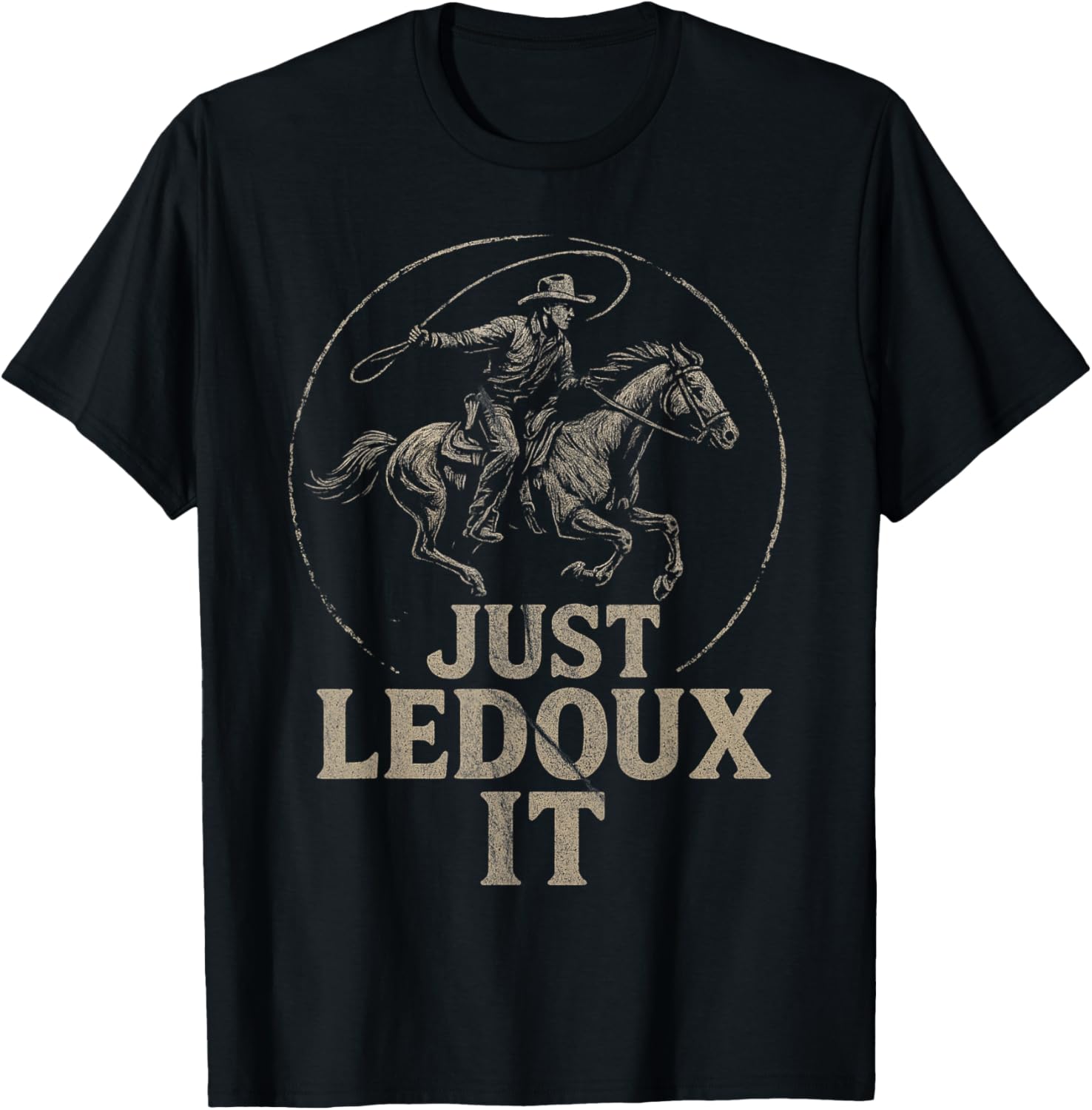Cowboy Rodeo Style, Retro Grunge Style, Western Style T-Shirt - T-Shirt | Black