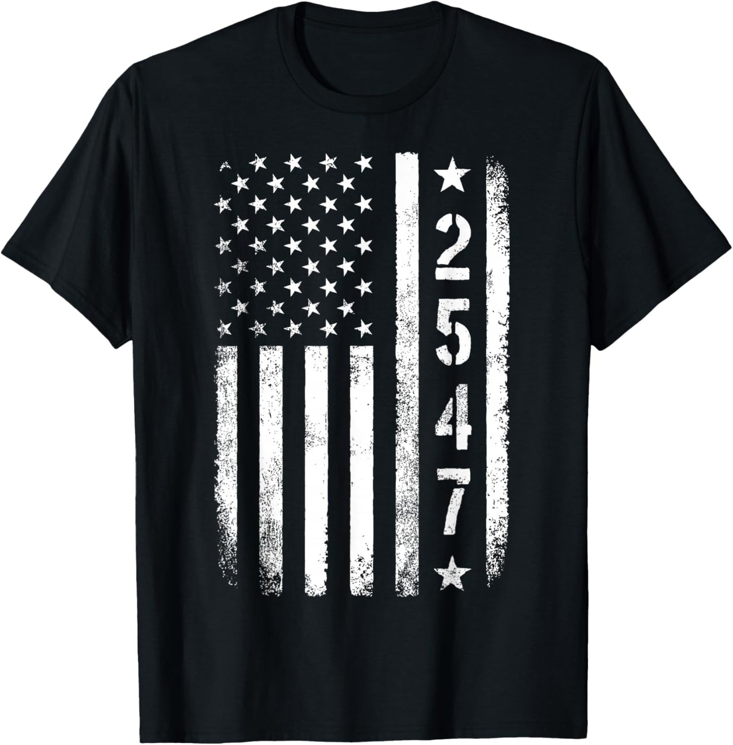 2547 Flag Patriotic T-Shirt - T-Shirt | Black