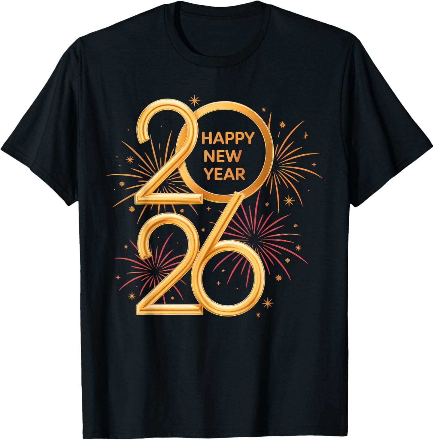 Happy New Year Party Supplies 2026 Family Matching Fireworks T-Shirt - T-Shirt | Black