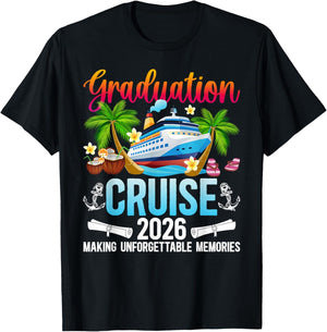 Graduation Cruise 2026 Making Memories Graduate Cruising T-Shirt - T-Shirt | Black