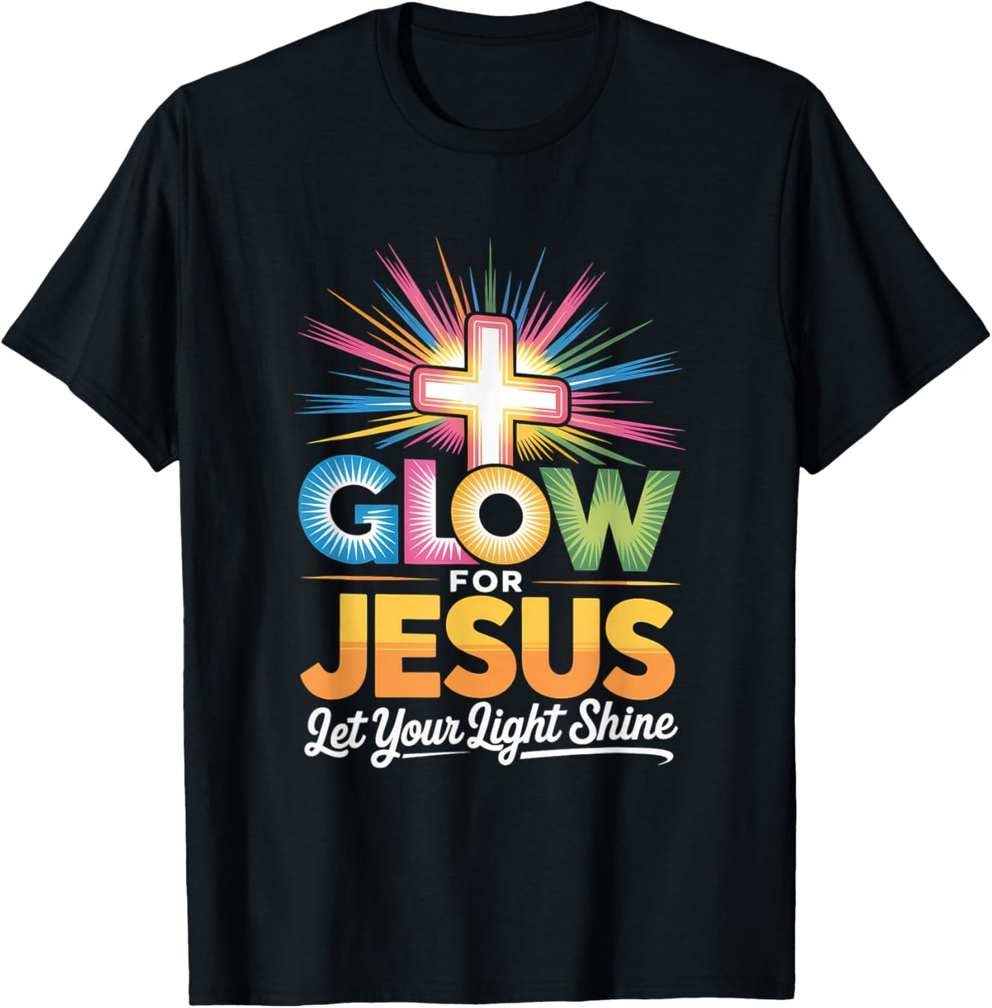 Glow for Jesus Christian Faith Lion God Christianity T-Shirt - T-Shirt | Black