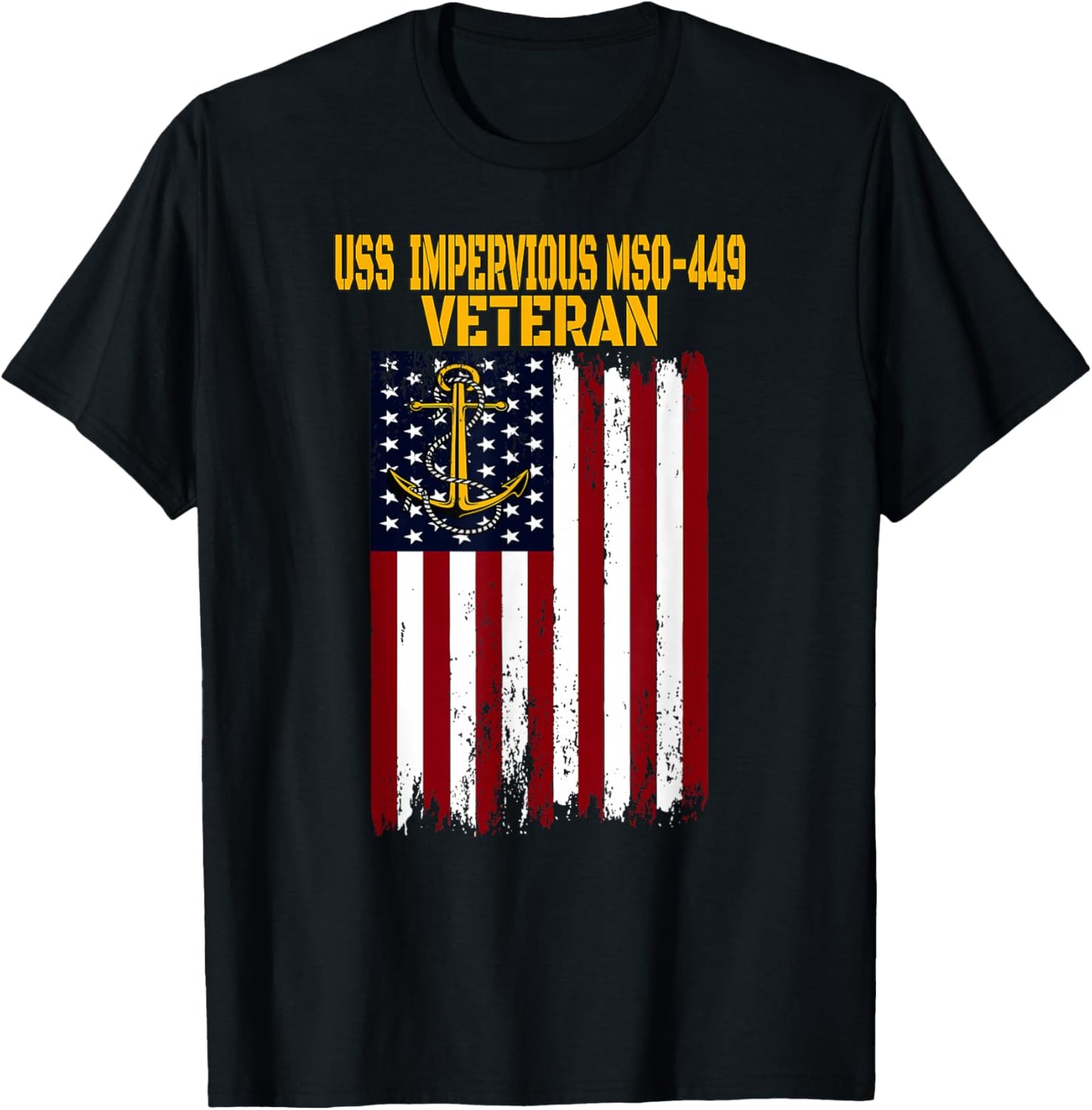 USS Impervious MSO-449 Minesweeper Warship Veterans Day T-Shirt - T-Shirt | Black