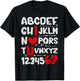 6 7 Six Seven Valentines Alphabet I Love u Heart You Teacher T-Shirt - T-Shirt | Black