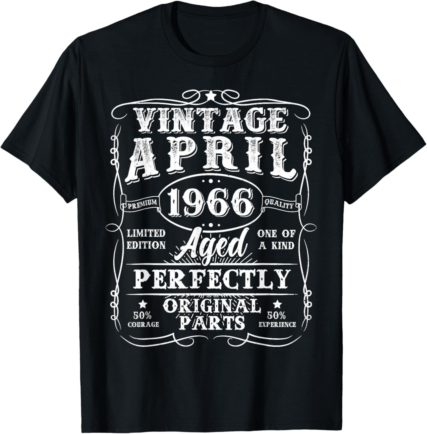Retro 60 Year Old April 1966 Vintage 60th Birthday Men Dad T-Shirt - T-Shirt | Black