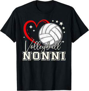Volleyball Nonni Family Matching Cute Volleyball Lover T-Shirt - T-Shirt | Black