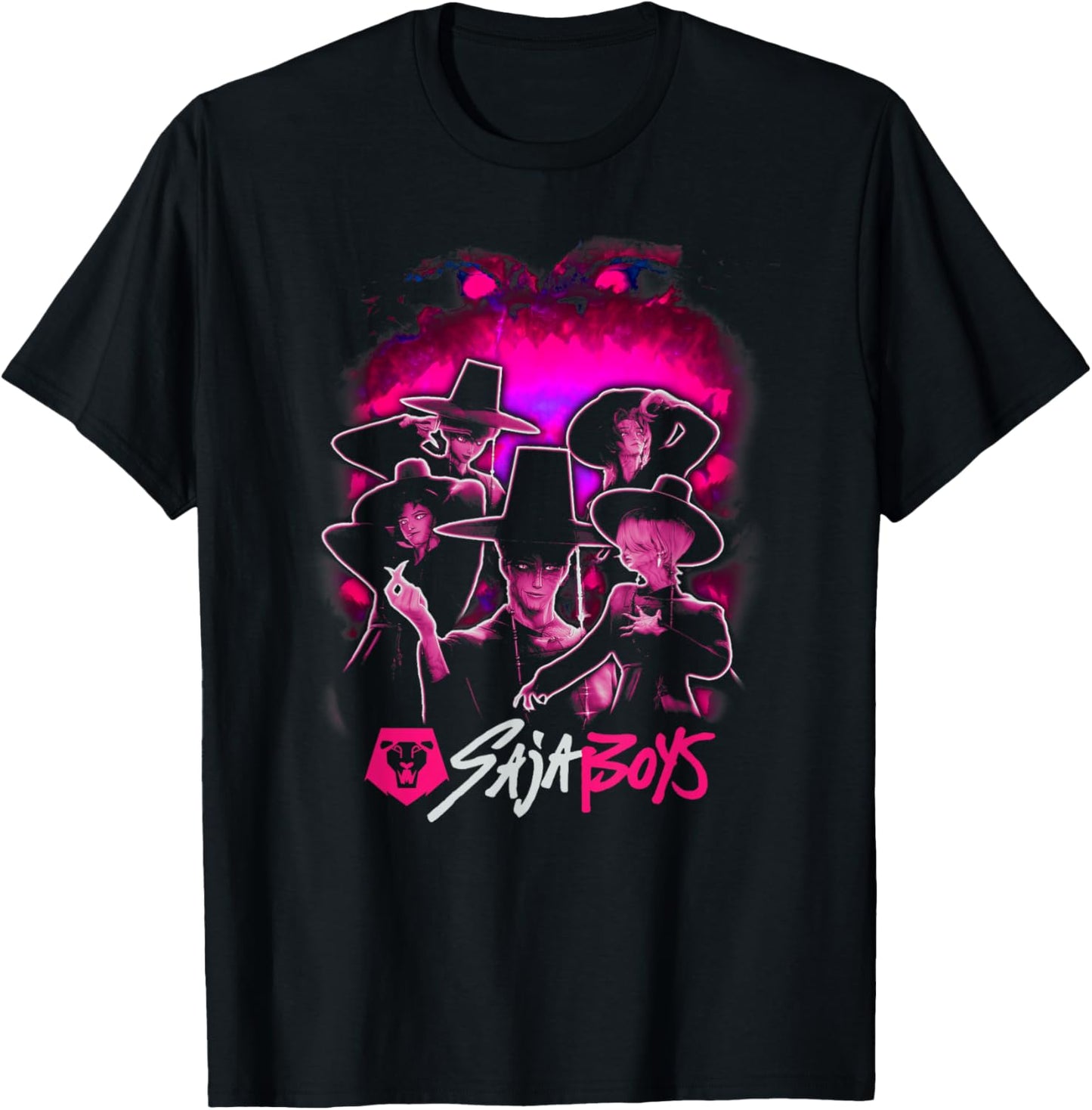 Kpop Demon Hunters Saja Boys Demon Form Group Shot T-Shirt - T-Shirt | Black
