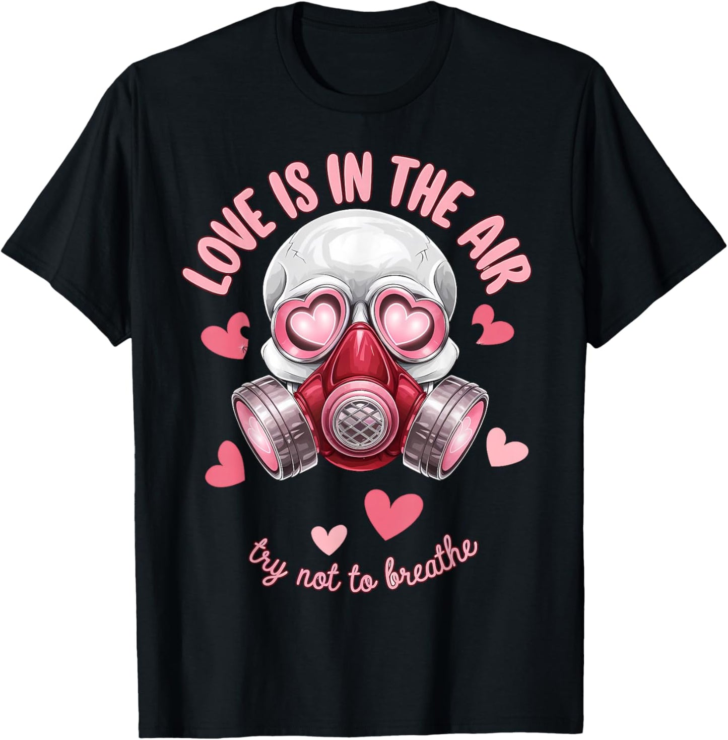 Valentine Skull Gas Mask Love Romance T-Shirt - T-Shirt | Black
