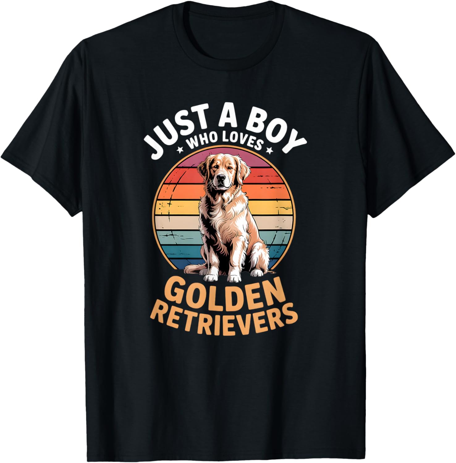 Boys Golden Retriever T-Shirt - T-Shirt | Black