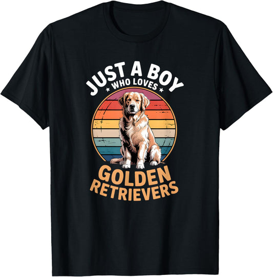 Boys Golden Retriever T-Shirt - T-Shirt | Black