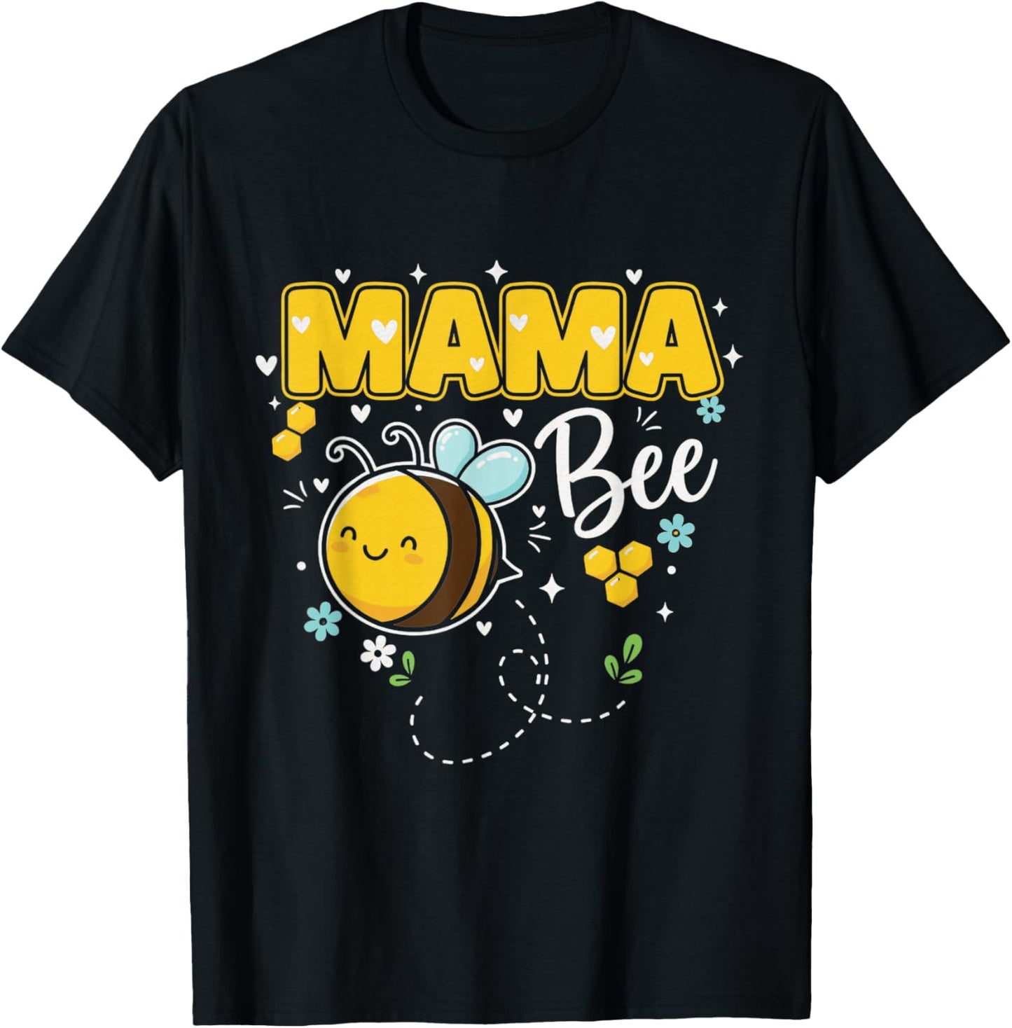 Mama Bee Cute Beekeeping Birthday Party Matching Family T-Shirt - T-Shirt | Black