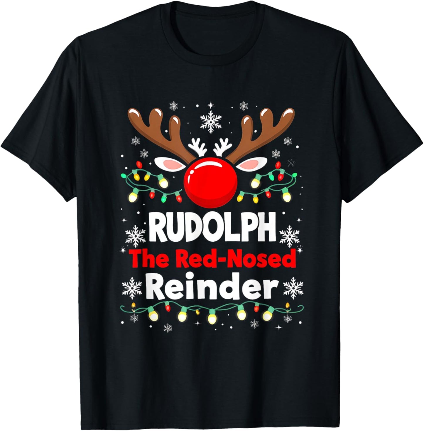 Rudolph Team Red-Nosed Reindeer Holiday Humor Group T-Shirt - T-Shirt | Black