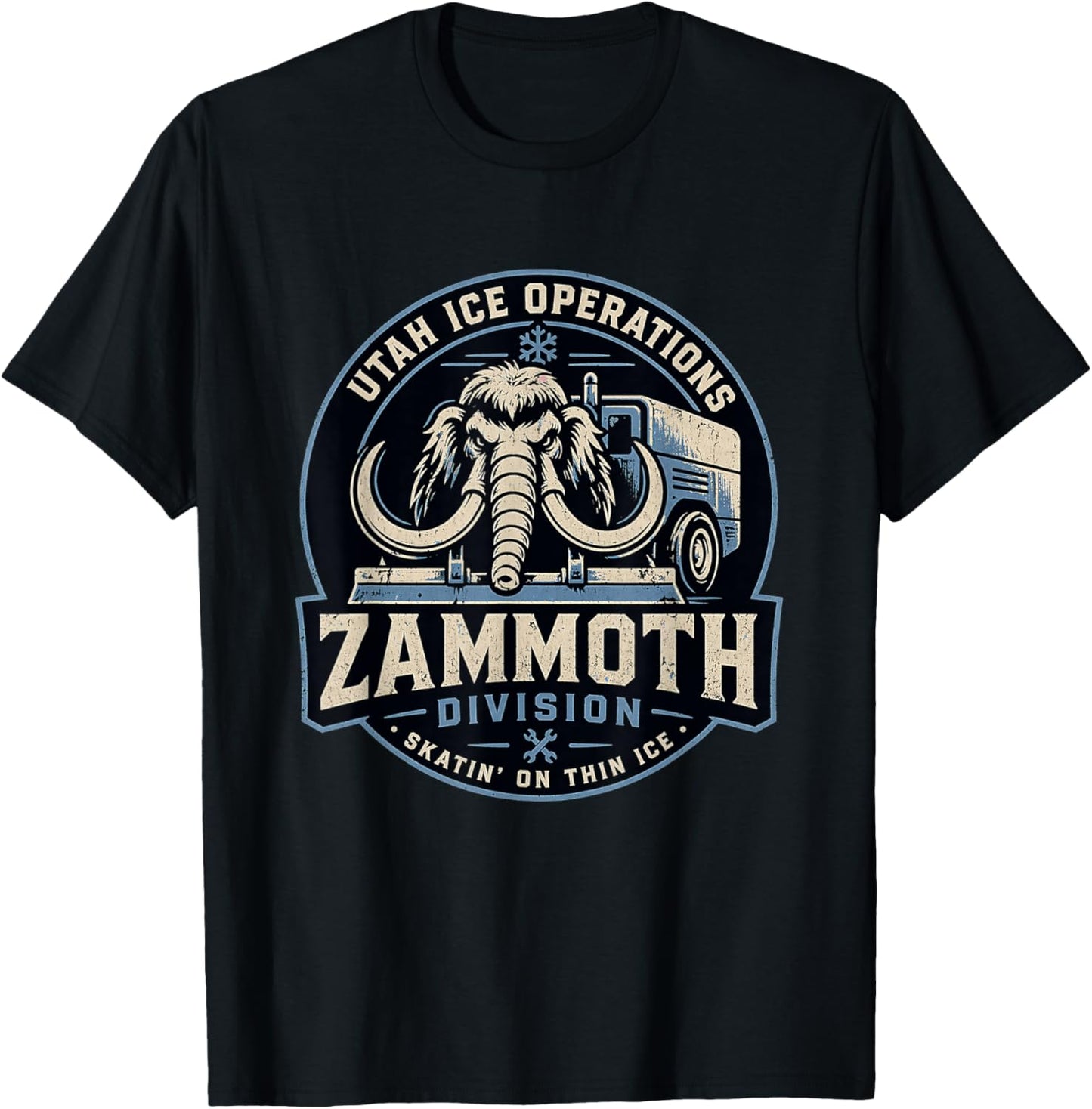 Zammoth Crew Mammoth Ice Machine Utah Fan Funny Hockey T-Shirt - T-Shirt | Black