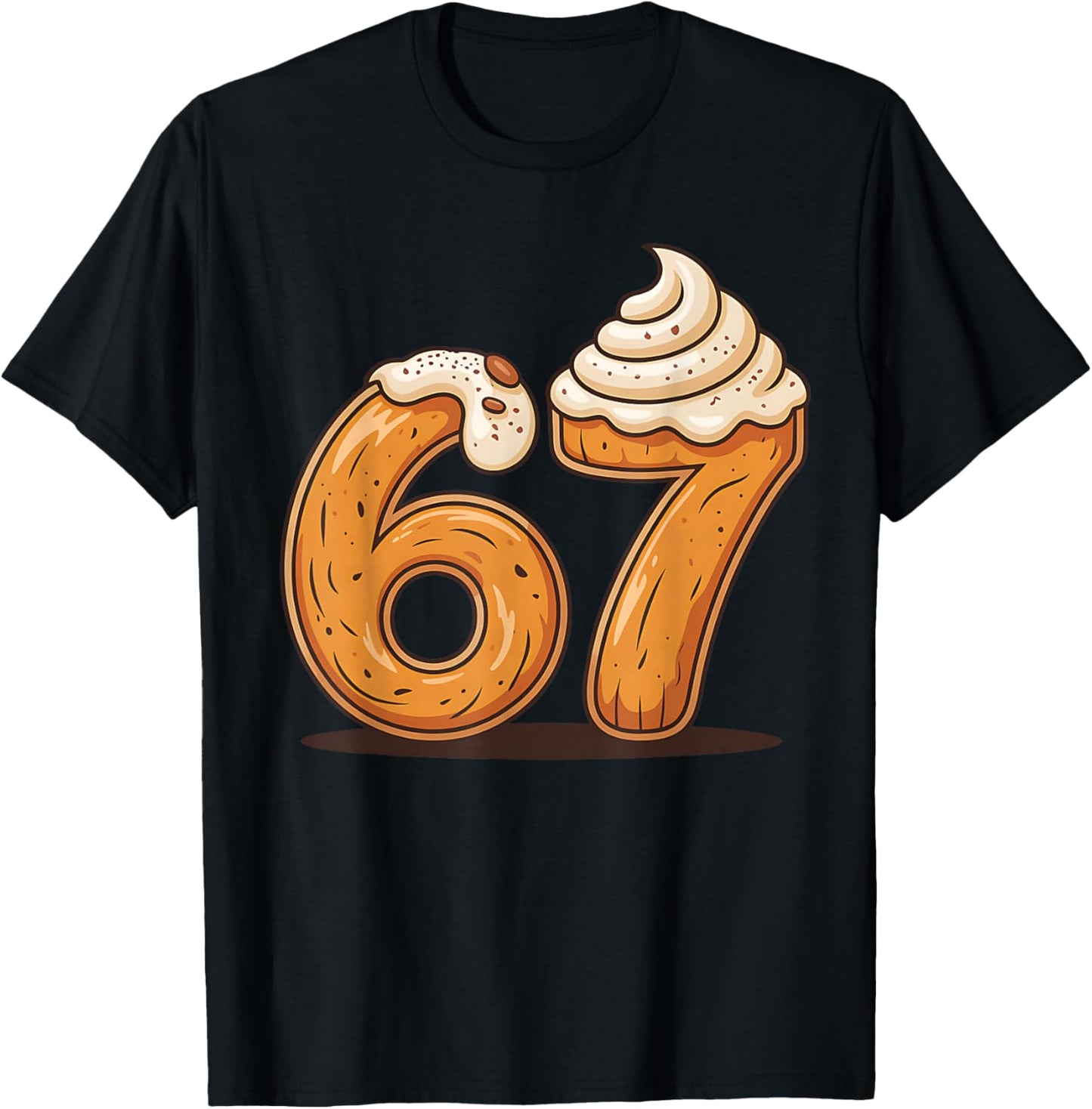 67 Six Seven Meme Pumpkin Spice Pie Dessert Thanksgiving T-Shirt - T-Shirt | Black