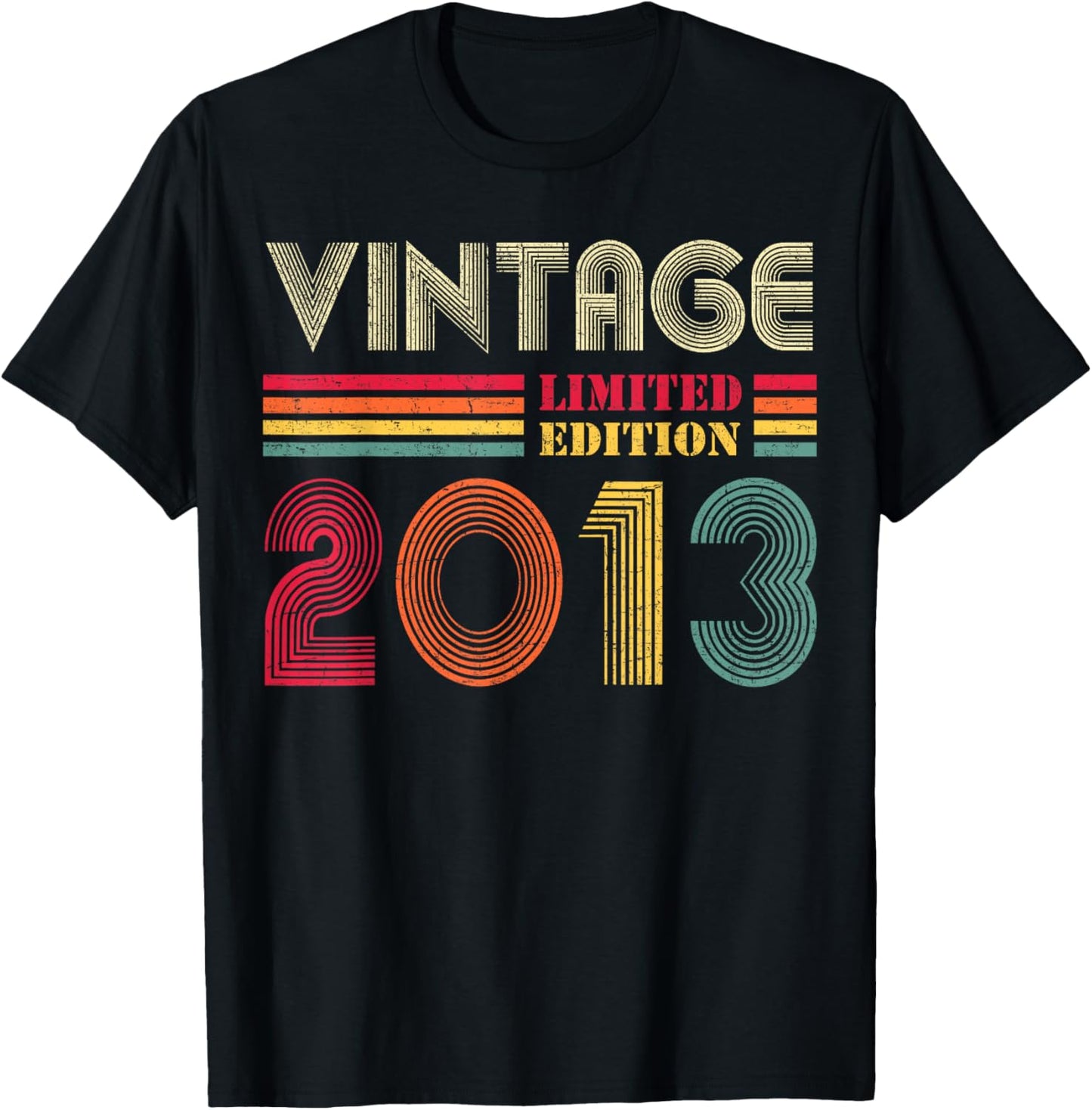 13 Year Old Gifts Vintage 2013 13th Birthday Boys Girls T-Shirt - T-Shirt | Black