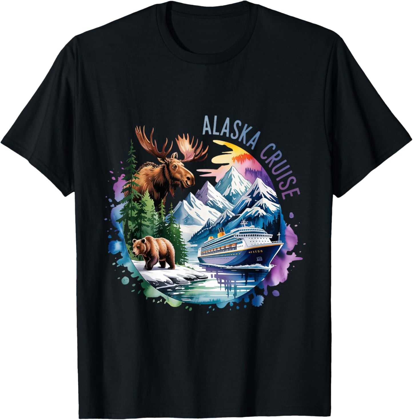 Alaska Cruise Friends Summer Matching Family Vacation T-Shirt - T-Shirt | Black