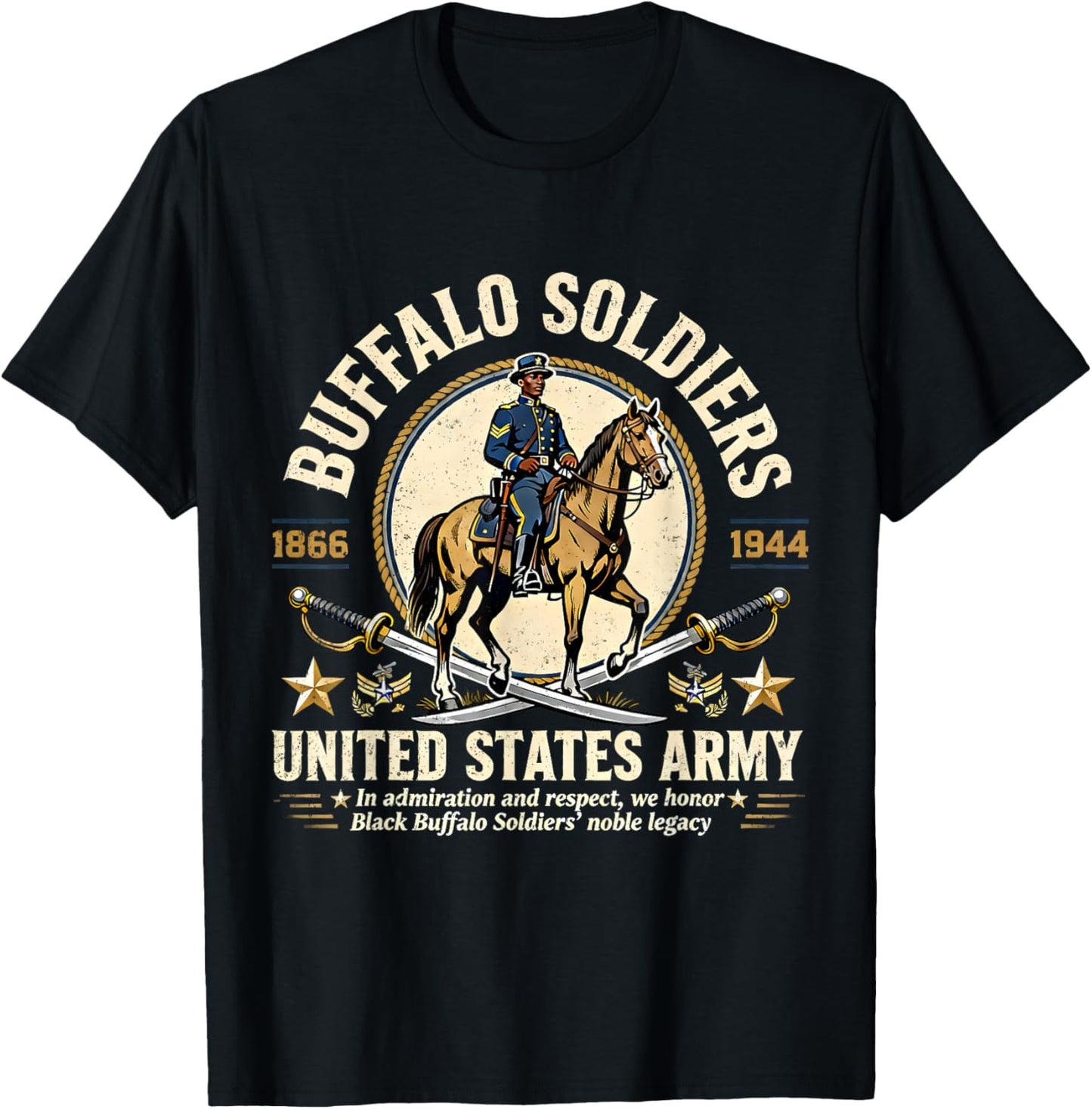 Buffalo Soldiers Black History United States Army Honor T-Shirt - T-Shirt | Black