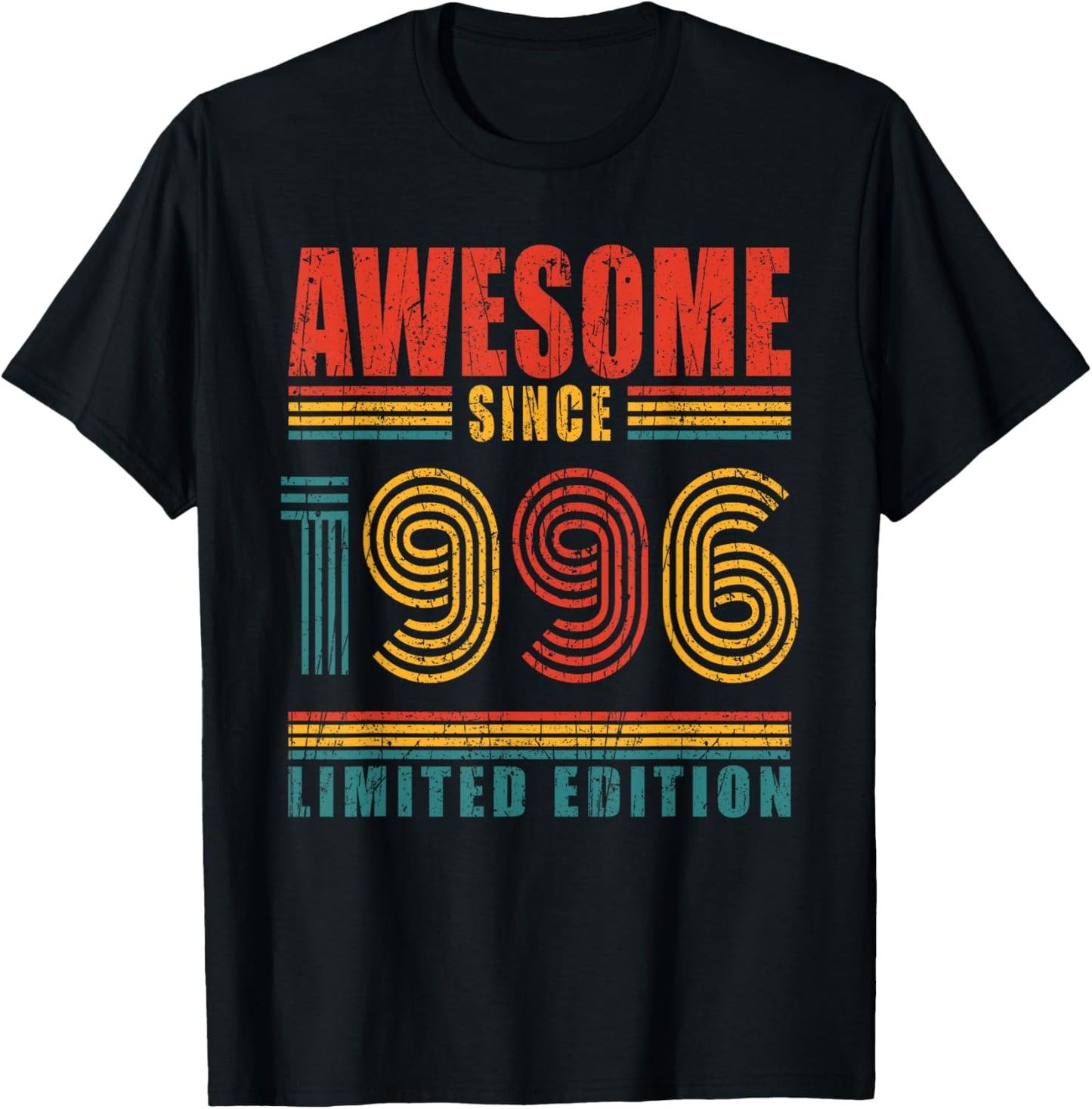 30th Birthday Awesome Since 1996 Vintage 30 Birthday T-Shirt - T-Shirt | Black