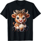 Highland Cow Coffee Leopard Bow Cowgirl Girls Women T-Shirt - T-Shirt | Black