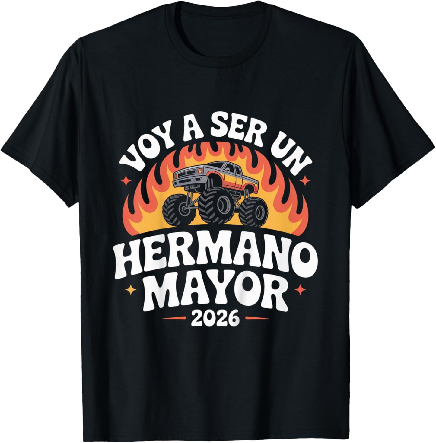 Kids Hermano Mayor 2026 Promoted to Big Brother Spanish Groovy T-Shirt - T-Shirt | Black