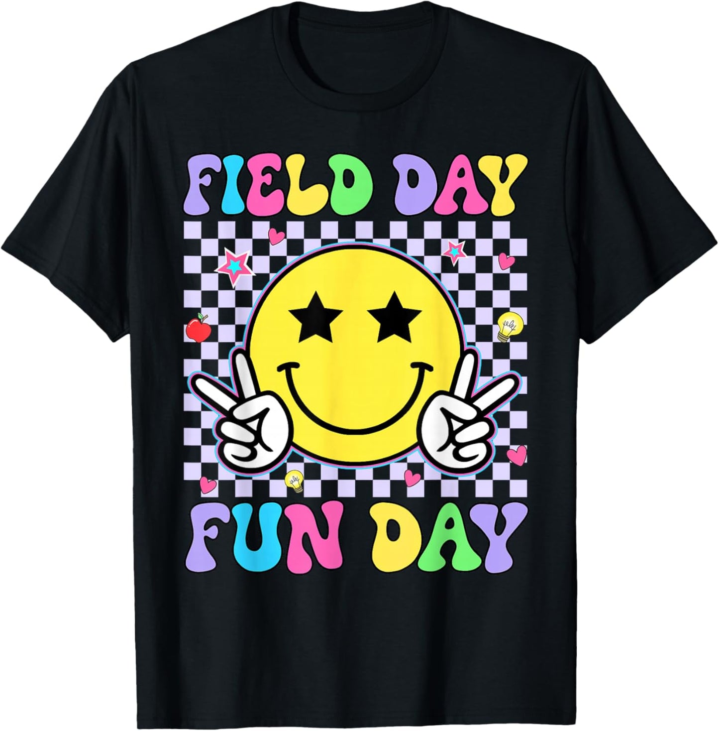 Retro Groovy Field Day Fun Day Teacher Kids Field Day 2026 T-Shirt - T-Shirt | Black