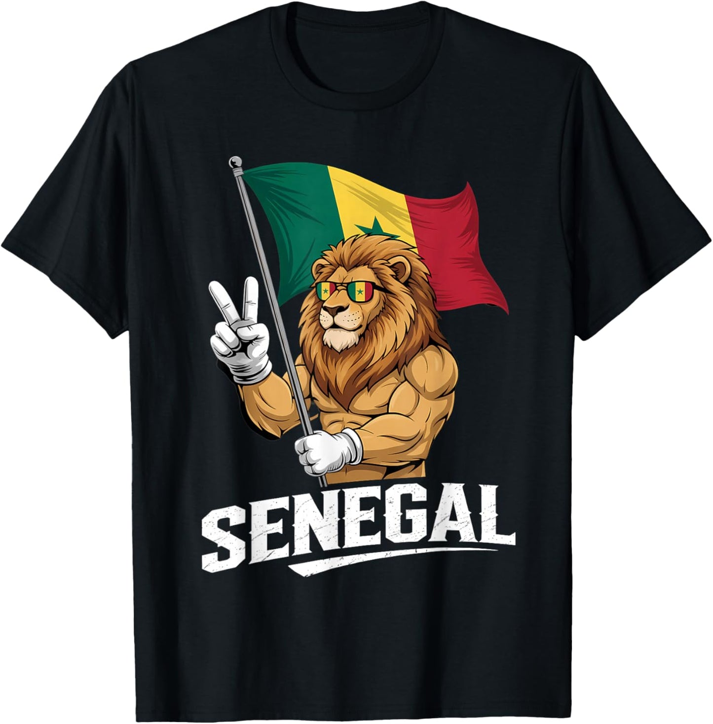 Senegal Roots Lion Senegalese Flag T-Shirt - T-Shirt | Black