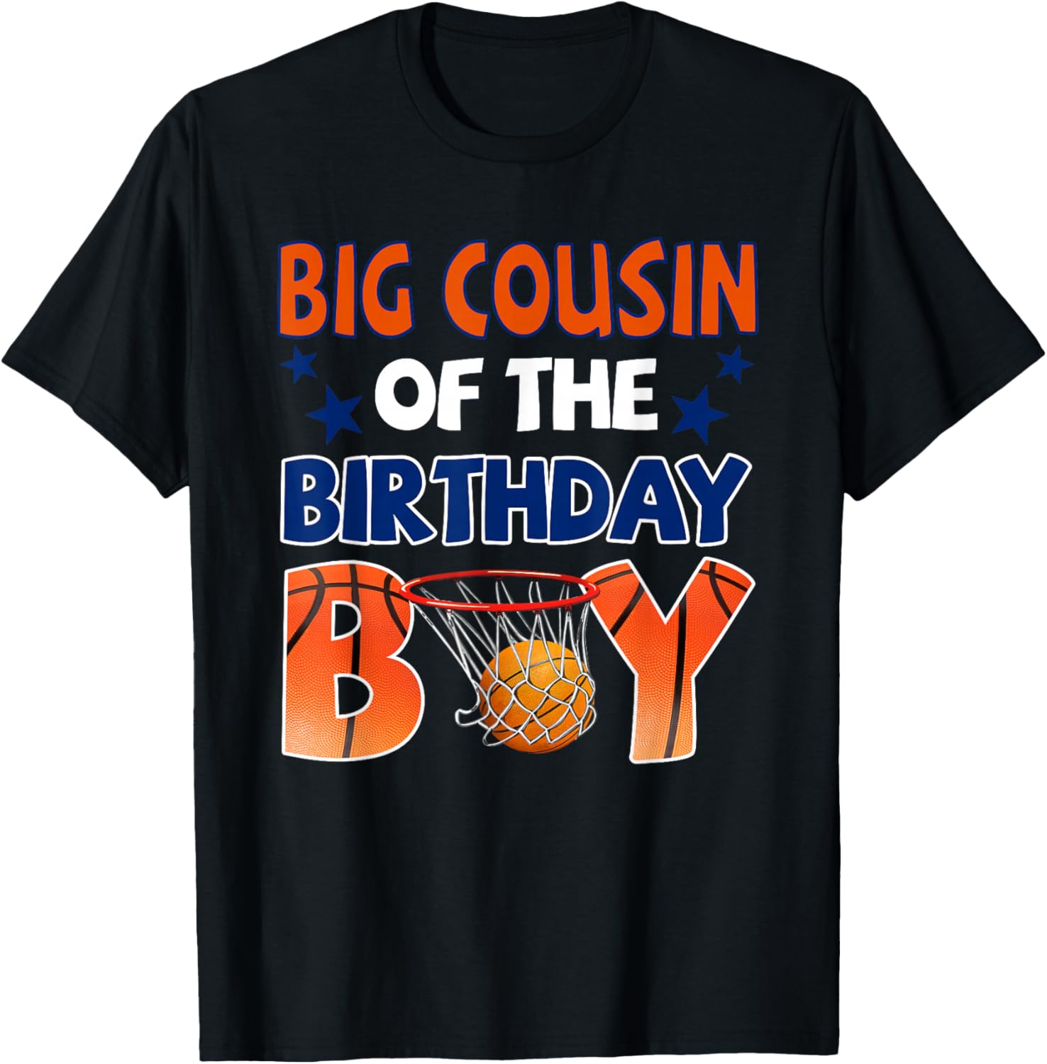 Basketball Big Cousin of The Birthday Boy Family Matching T-Shirt - T-Shirt | Black