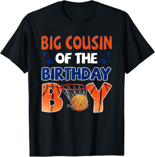 Basketball Big Cousin of The Birthday Boy Family Matching T-Shirt - T-Shirt | Black