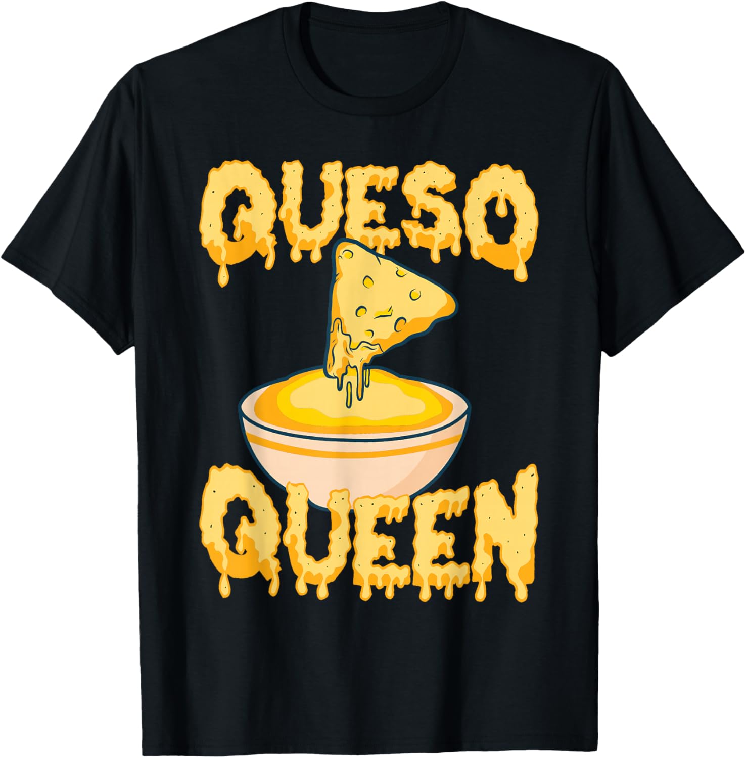 Funny Queso Design Girls Kids Cheese Queso Lover T-Shirt - T-Shirt | Black