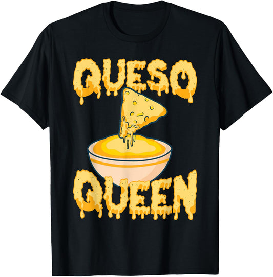Funny Queso Design Girls Kids Cheese Queso Lover T-Shirt - T-Shirt | Black