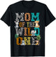 Mom of the Wild One 1st Birthday Jungle Matching Safari Kids T-Shirt - T-Shirt | Black