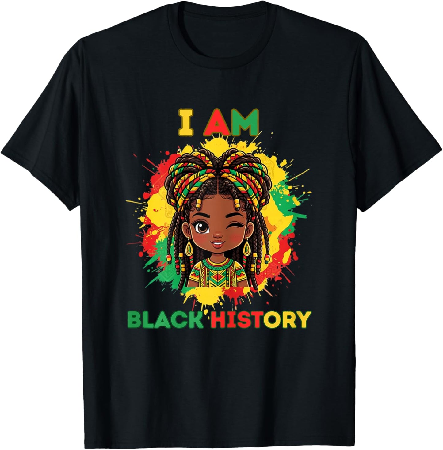 I Am Black History Cute Afro Girl Black History Month T-Shirt - T-Shirt | Black