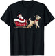 Funny Santa Claus Goldendoodle Reindeer Sleigh Christmas T-Shirt - T-Shirt | Black