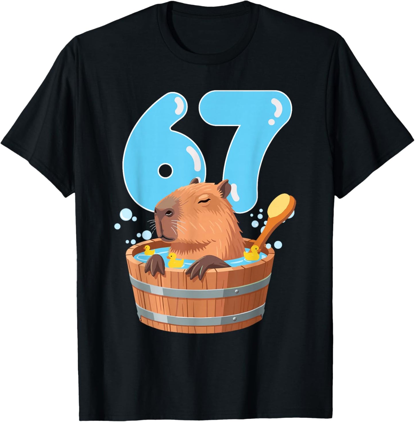 67 Six Seven 6-7 Capybara Funny Teen Kids Capybara 67 T-Shirt - T-Shirt | Black