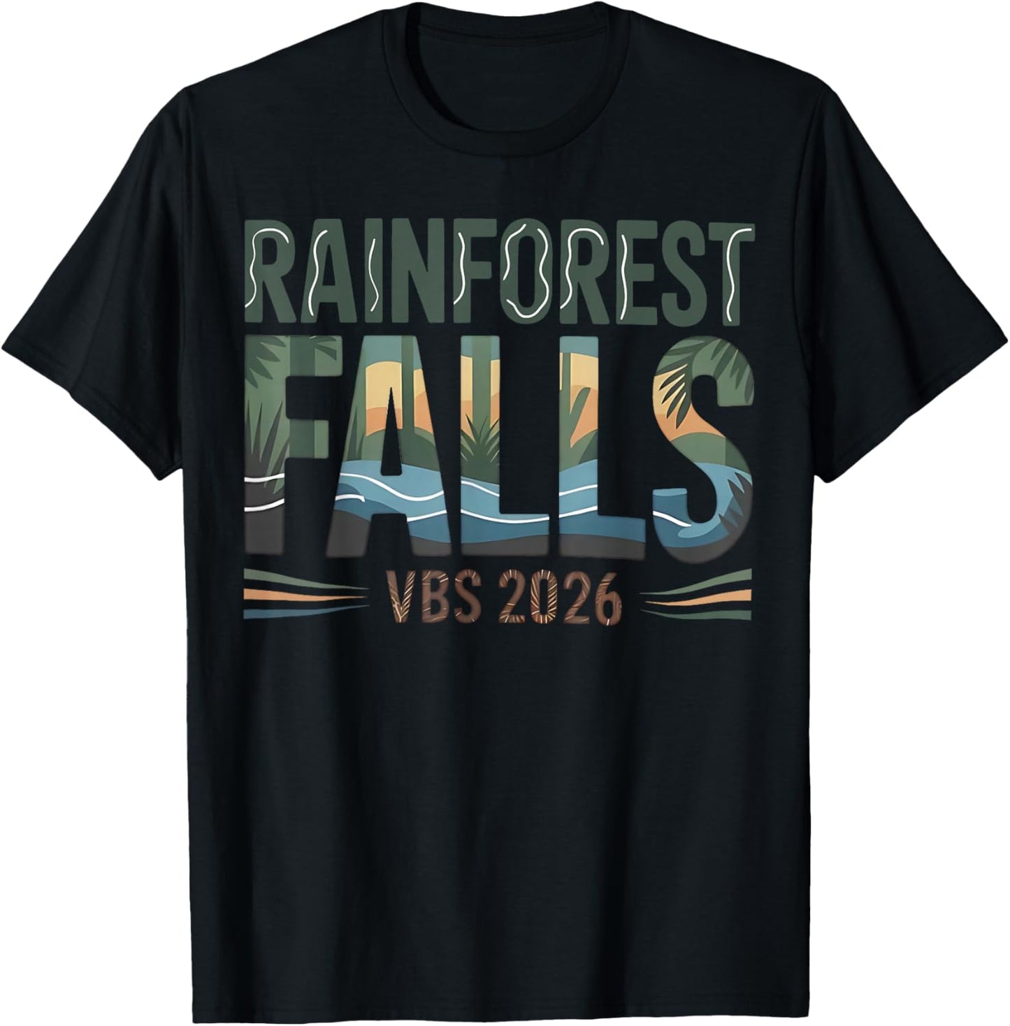 Rainforest Falls VBS 2026 Stamp Exploring The Nature of God T-Shirt - T-Shirt | Black