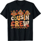 Thanksgiving Cousin Crew Turkey Family Matching Boys Girls T-Shirt - T-Shirt | Black