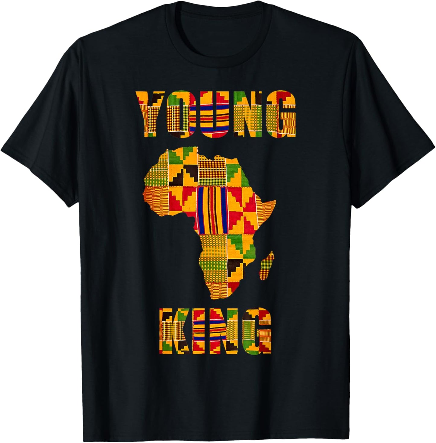 Cool African Kente Art Men Boys Kids African American Print T-Shirt - T-Shirt | Black