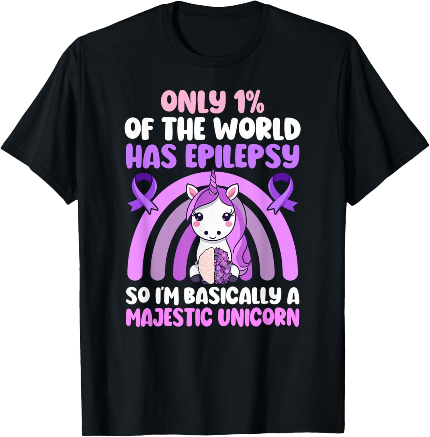 Epilepsy Awareness Month Epilepsy Warrior Unicorn T-Shirt - T-Shirt | Black