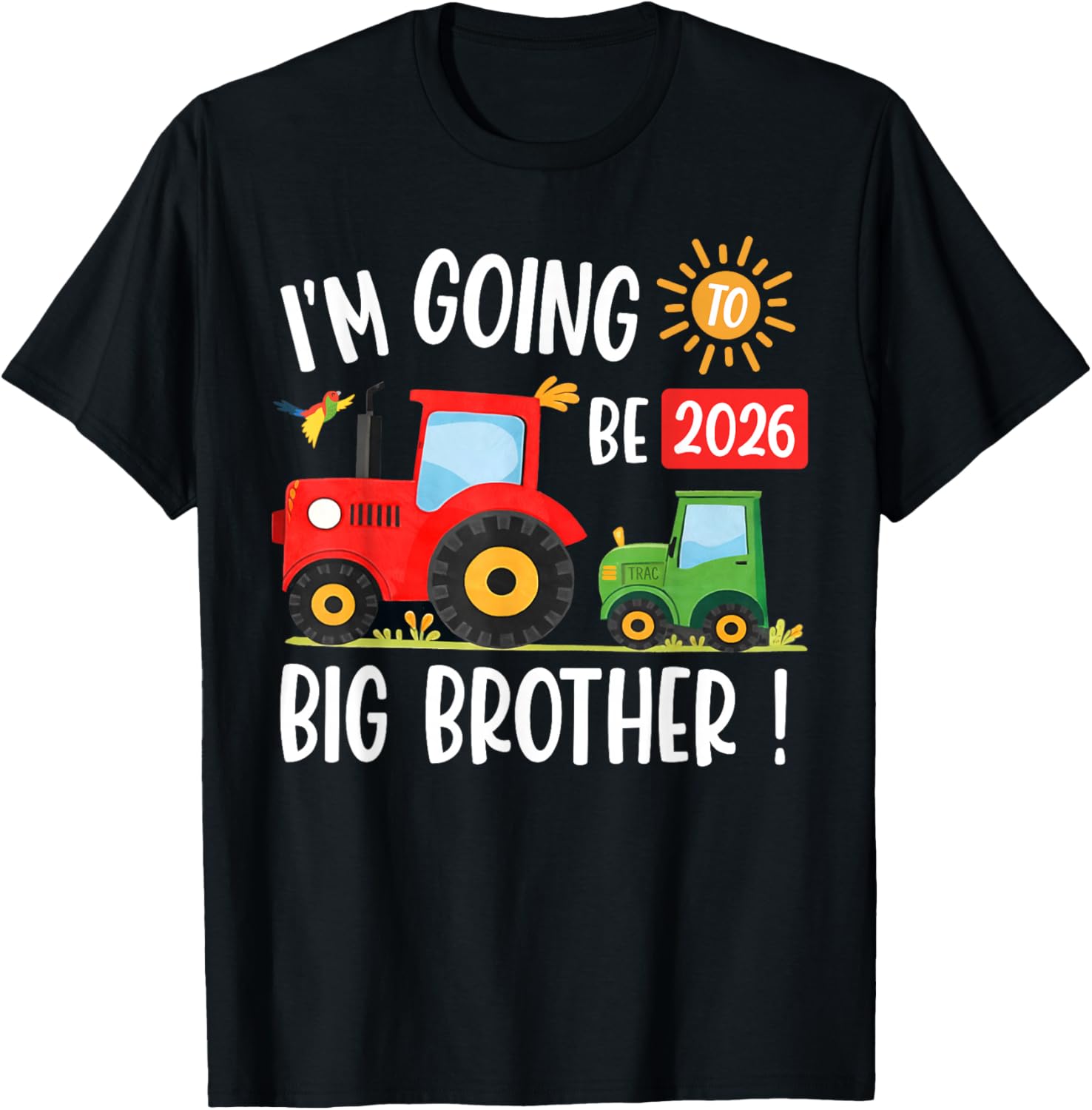 Kids I’m Going to Be A Big Brother Tractor T-Shirt - T-Shirt | Black
