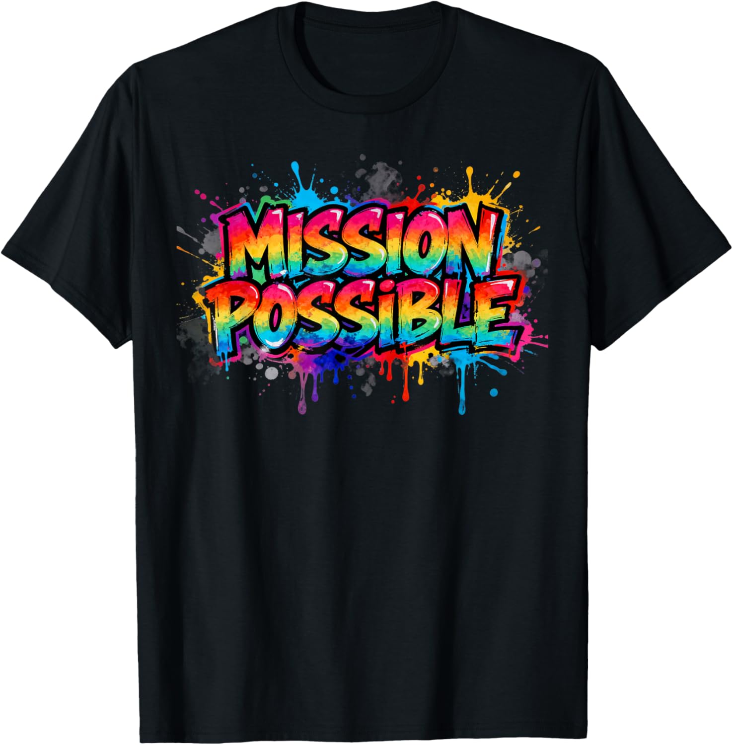 Mission Possible Motivational Inspirational School T-Shirt - T-Shirt | Black