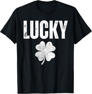 Lucky Shamrock and Lucky Fucker Shamrock T-Shirt - T-Shirt | Black
