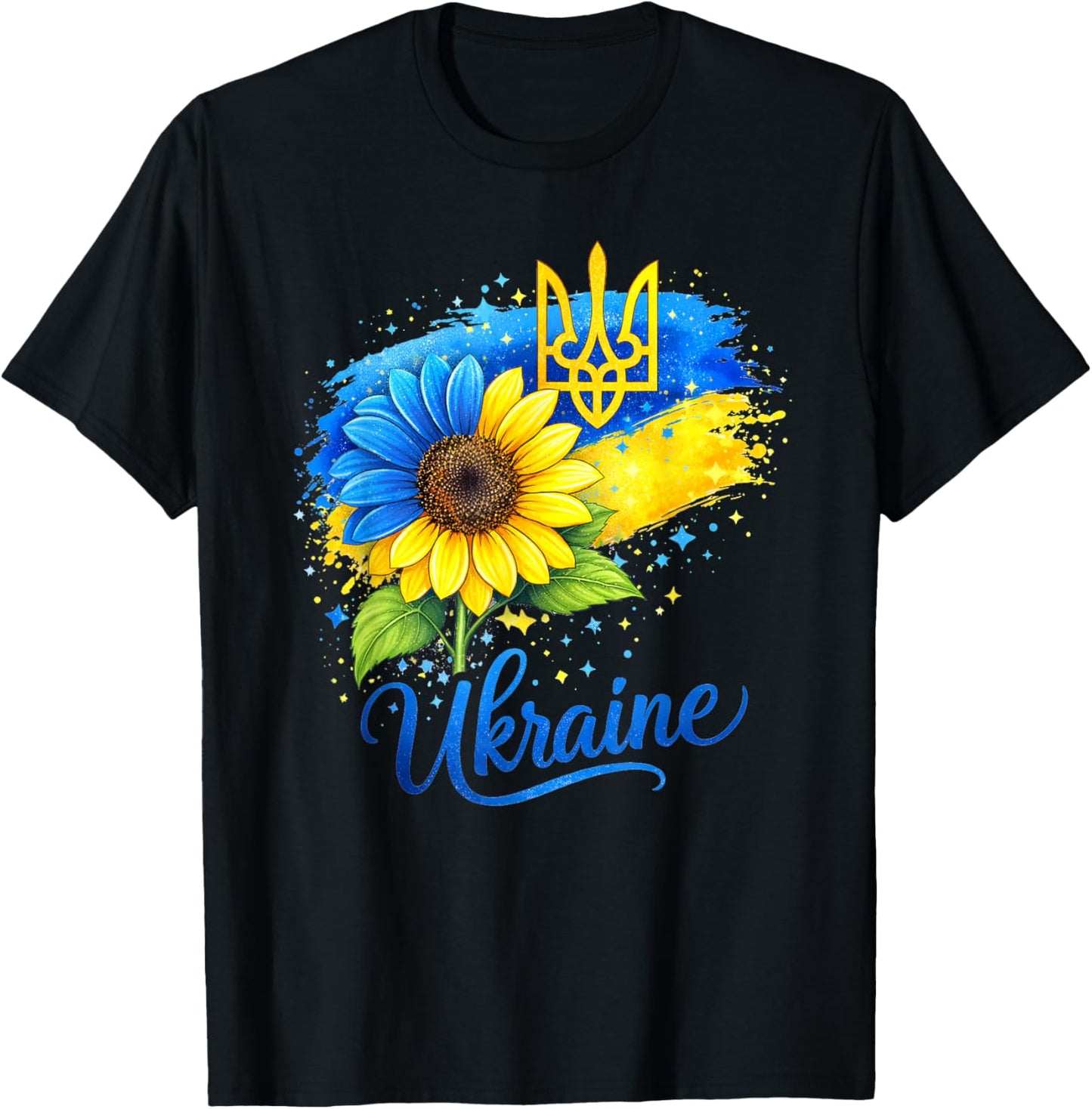 Ukraine Sunflower Butterfly Ukrainian Girls Kids Women Men T-Shirt - T-Shirt | Black