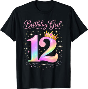 12th Birthday for Girls Twelve 12 Year Old T-Shirt - T-Shirt | Black