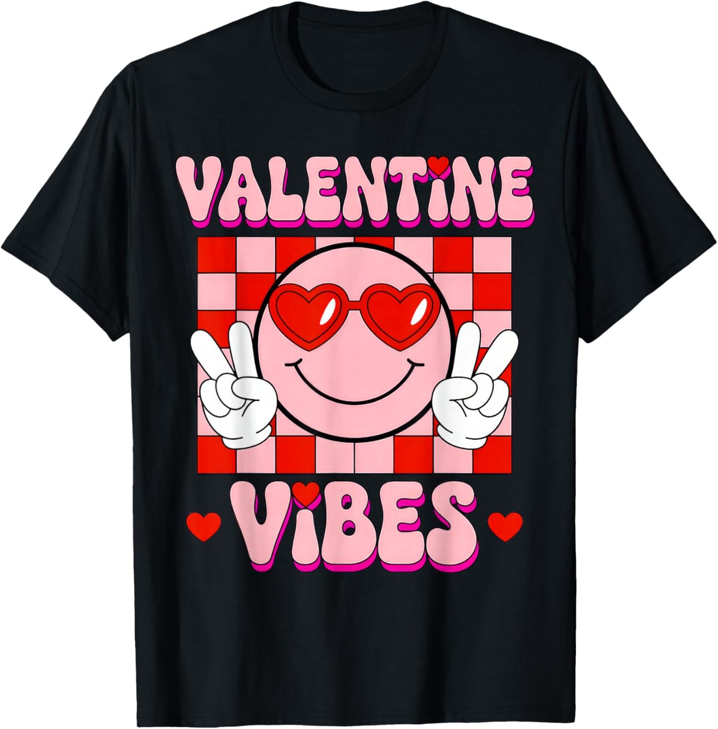Groovy Valentine Vibes T-Shirt - T-Shirt | Black